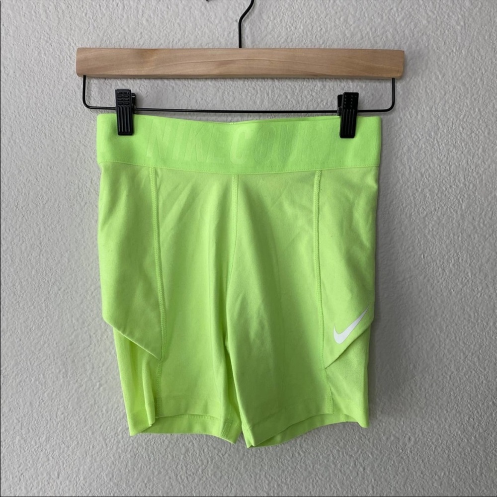 Nike Court Lime Green Biker Shorts